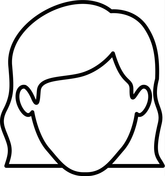 黑白轮廓的无脸女人与波浪图片下载