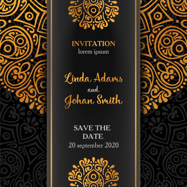 奢华的曼荼罗婚礼邀请图片下载