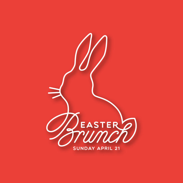 复活节早午餐的线形字体图片下载