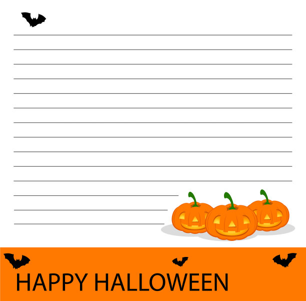 线纸模板与万圣节主题图片下载