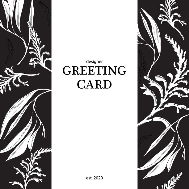 印刷标语与黑白花图片下载