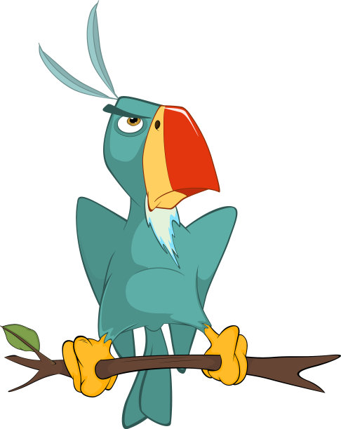 可爱的鹦鹉卡通人物图片下载