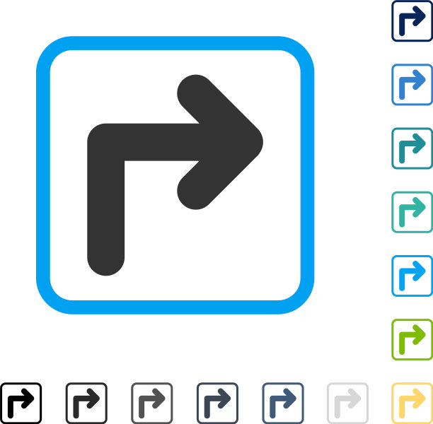 向右转边框图标图片下载
