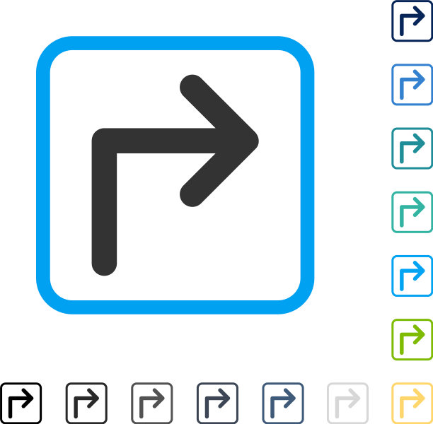 向右转边框图标图片下载