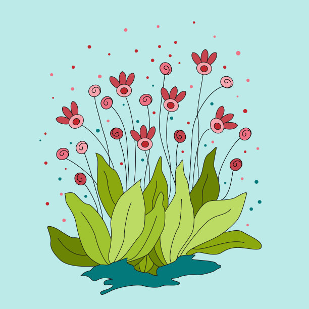 用花和叶组成的花图片下载