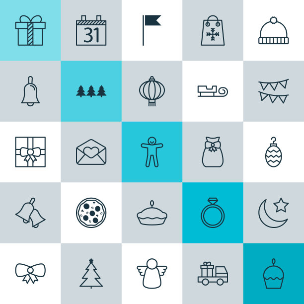 圣诞传统图标集图片下载