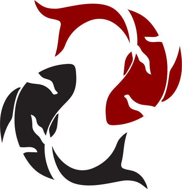 鲤鱼锦鲤白底动物鱼图案图片下载