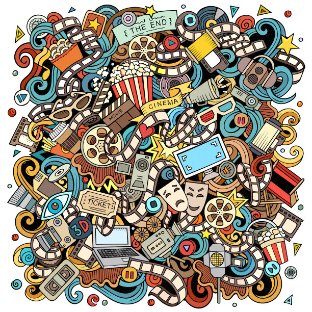 卡通彩色搞笑涂鸦电影图片下载