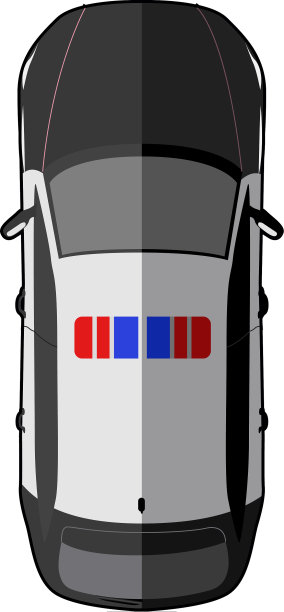 一辆警车的俯视图图片下载