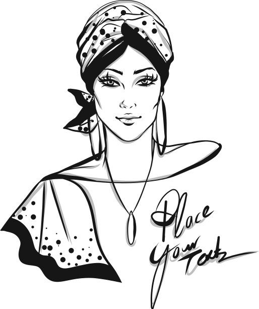 戴头巾的时髦女人图片下载