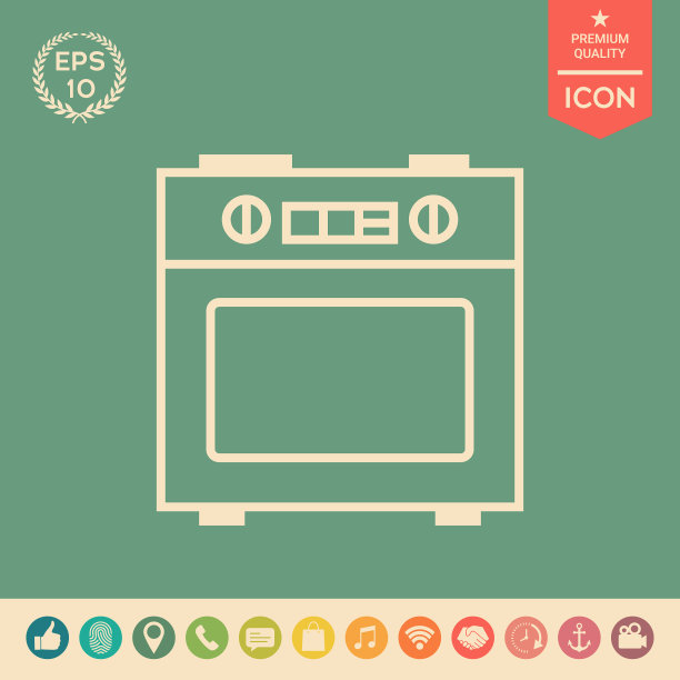 厨房炉灶线形图标图片下载