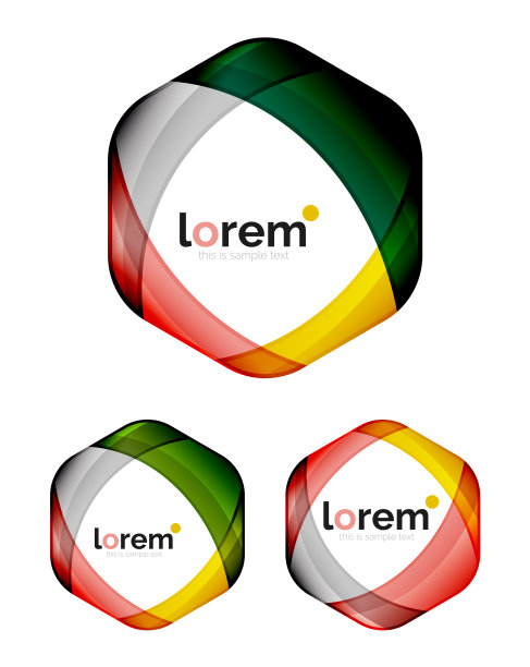 集合几何形状的标志设计图片下载