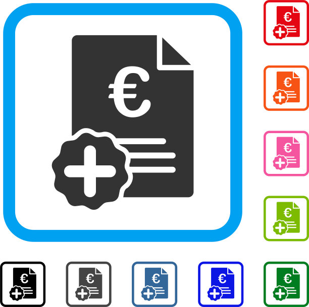 欧元医疗发票框图标图片下载