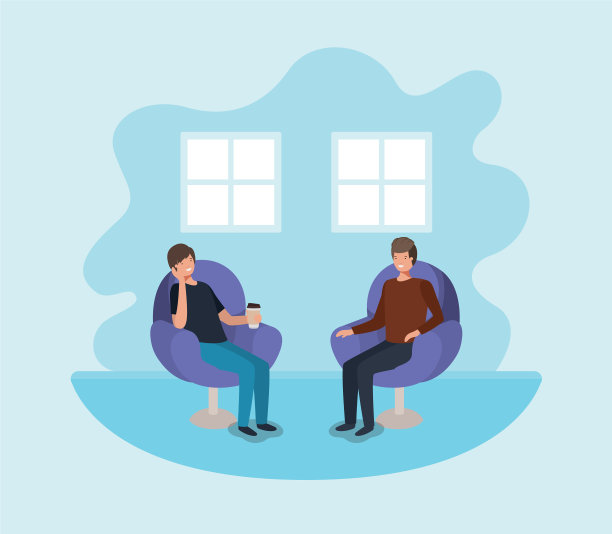 一群用科技和喝咖啡的男人图片下载