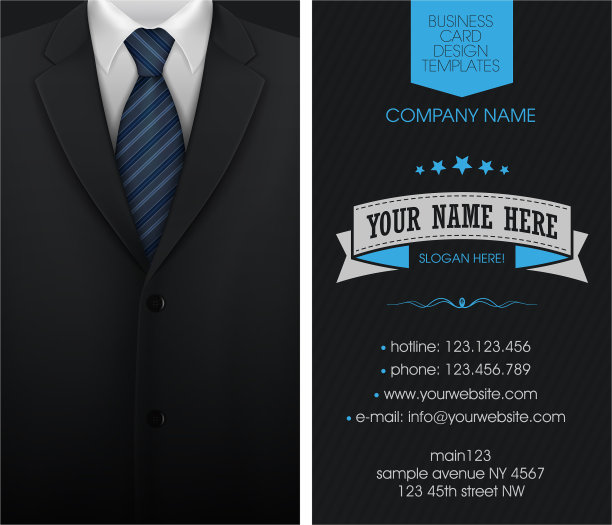 商务名片优雅的西装和带领结的燕尾服图片下载