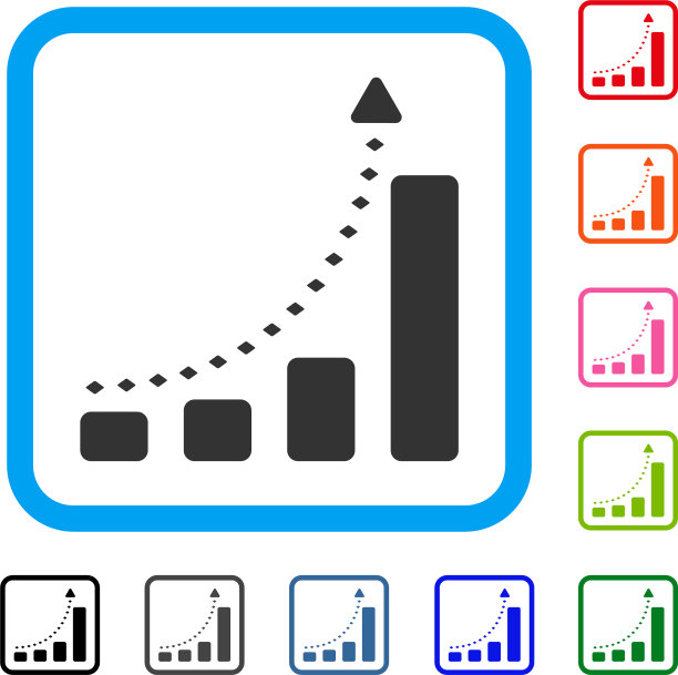 柱状图积极趋势框架图标图片下载