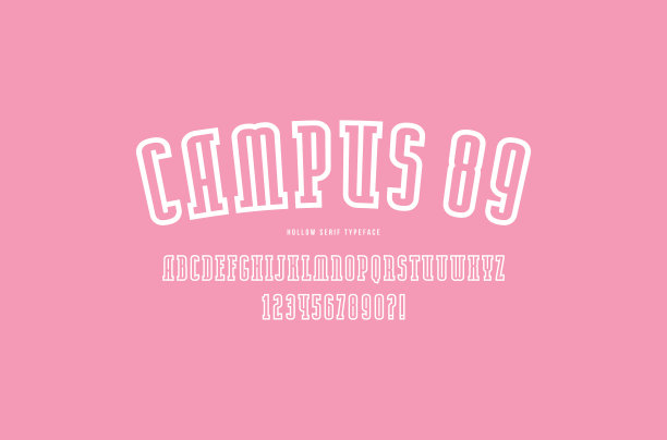 空心窄衬线字体在运动风格图片下载