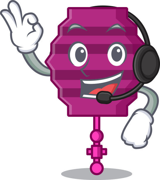 带耳机纸灯笼的卡通吉祥物图片下载