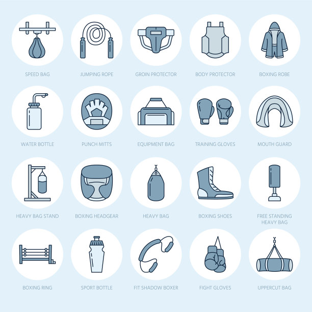 拳击线图标沙袋拳击手套图片下载