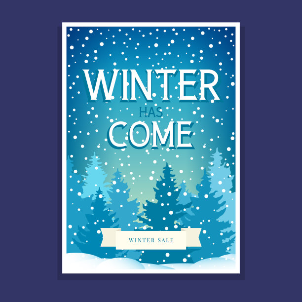 有云杉的冬季海报图片下载