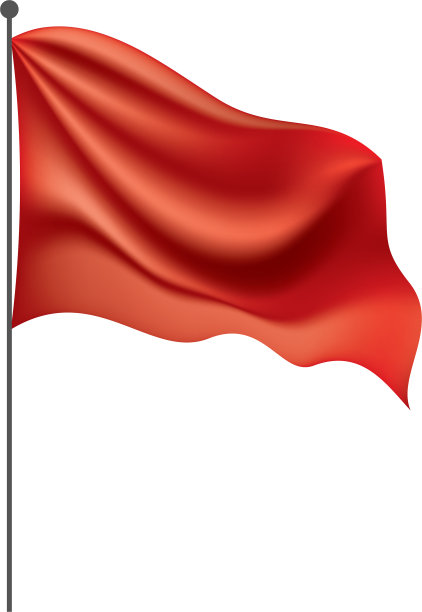 在白底上挥舞着红旗图片下载