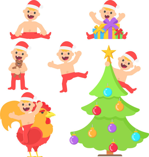 卡通版圣诞快乐小男孩图片下载