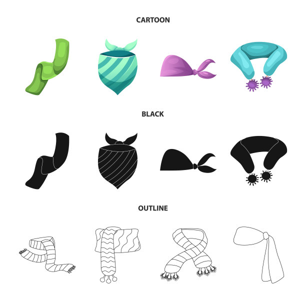 围巾和披肩标志集图片下载