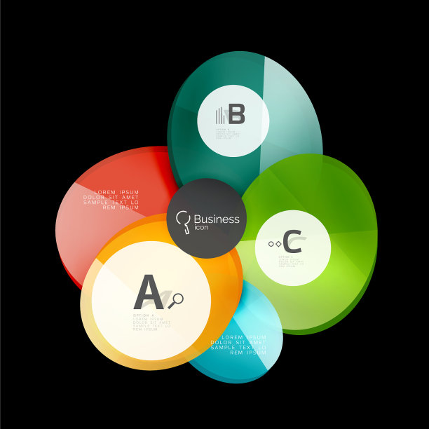 黑色上的抽象圆图片下载