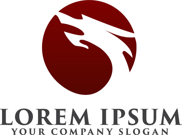 龙标志圆形形状设计概念模板图片下载