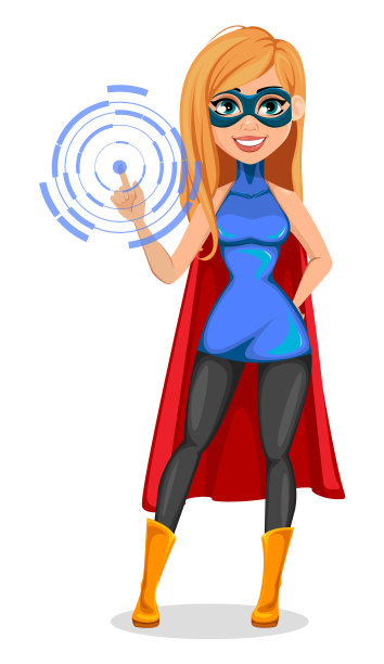 穿着超级英雄服装的成功女性图片下载