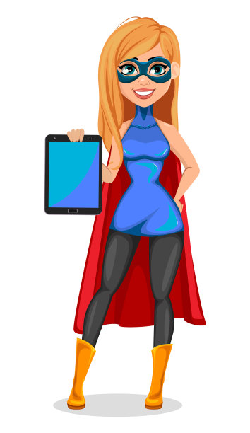 穿着超级英雄服装的成功女性图片下载