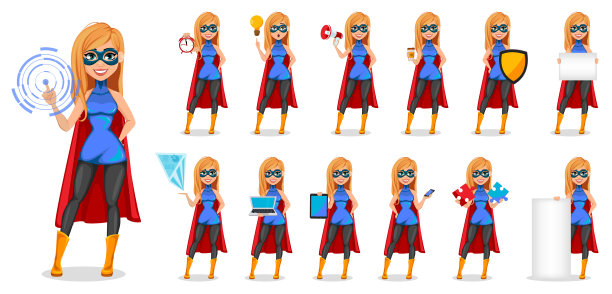 穿着超级英雄服装的成功女性图片下载