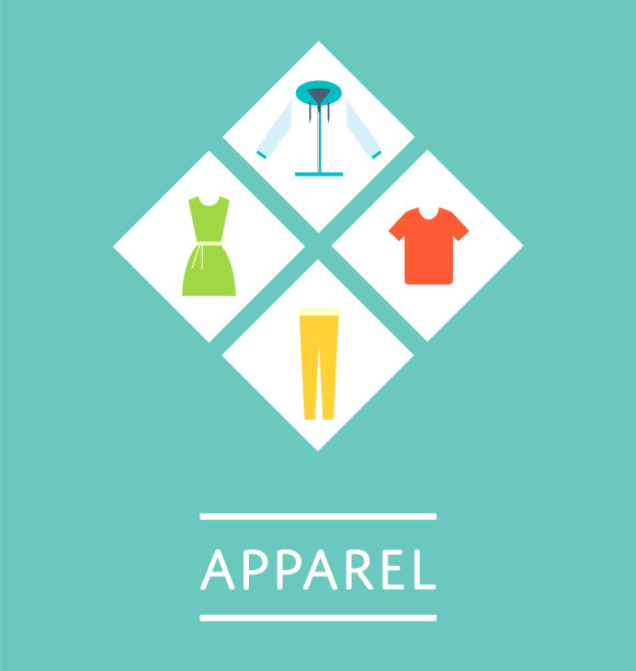 服装商店图标设置在平面设计图片下载