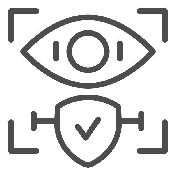 视网膜识别认可线图标眼图片下载