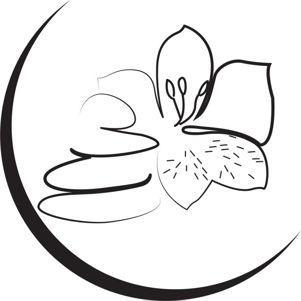 莲花和石头的轮廓图片下载