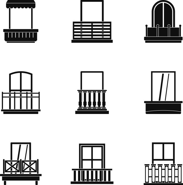 现代阳台图标设置简约风格图片下载