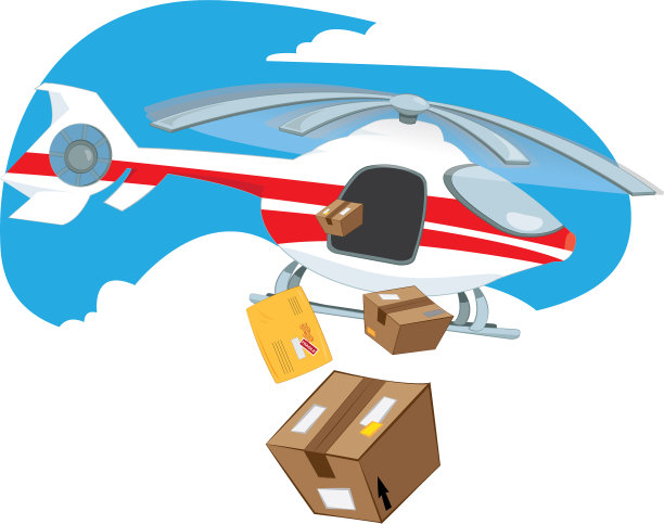 用直升机运送箱子和包裹图片下载