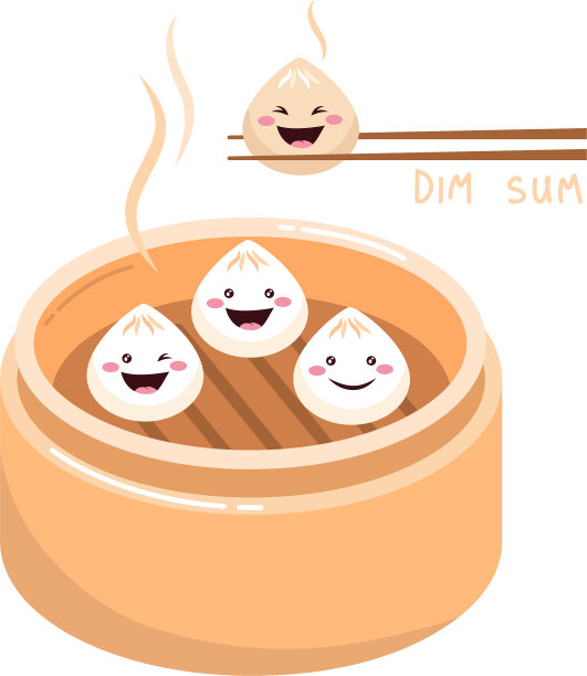 可爱的卡通点心传统中国饺子图片下载