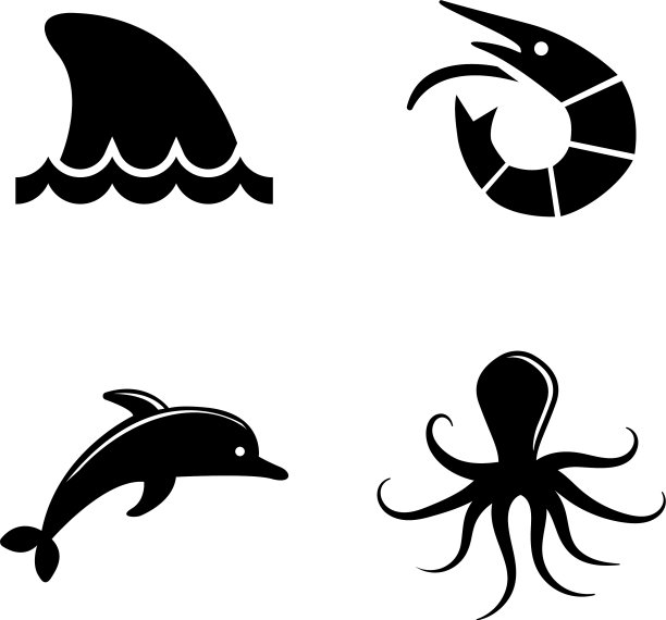 海洋生物简单相关图标图片下载