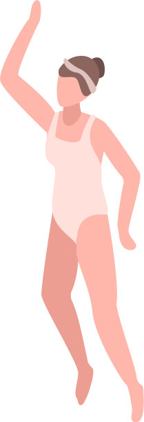 女孩游泳图标等距风格图片下载