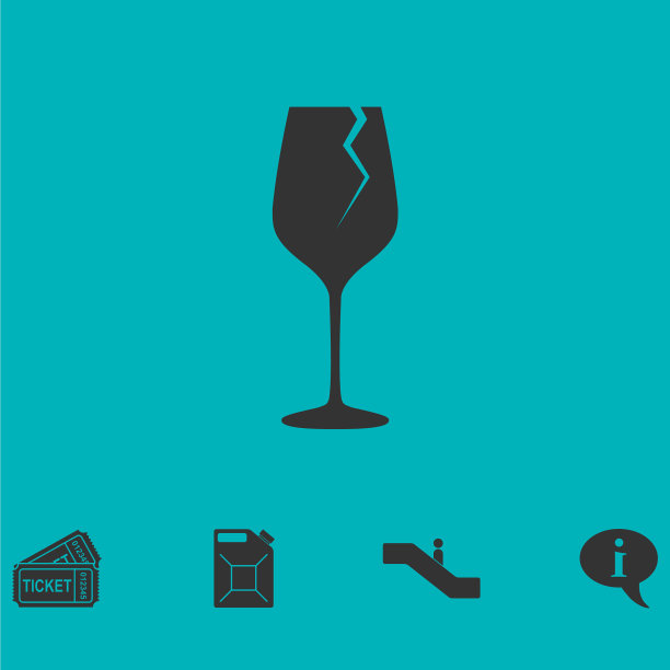 有裂纹的玻璃图标平整图片下载