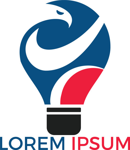 鹰形灯泡标识设计图片下载