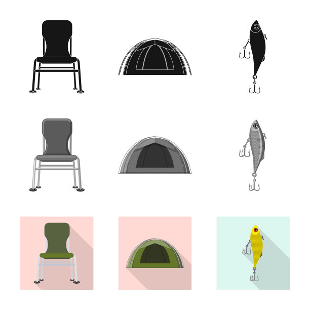 鱼和钓鱼标志图片下载