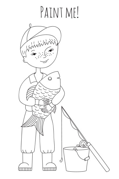 男孩和鱼图片下载