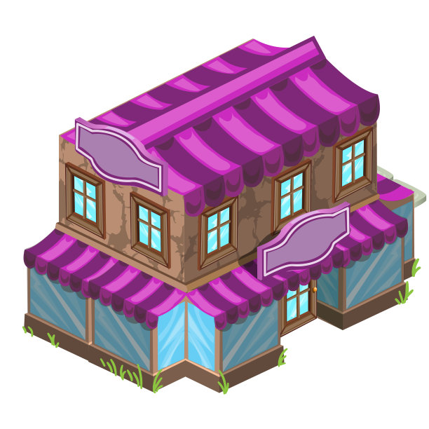 装饰精美的商店是孤立在一个白色图片下载