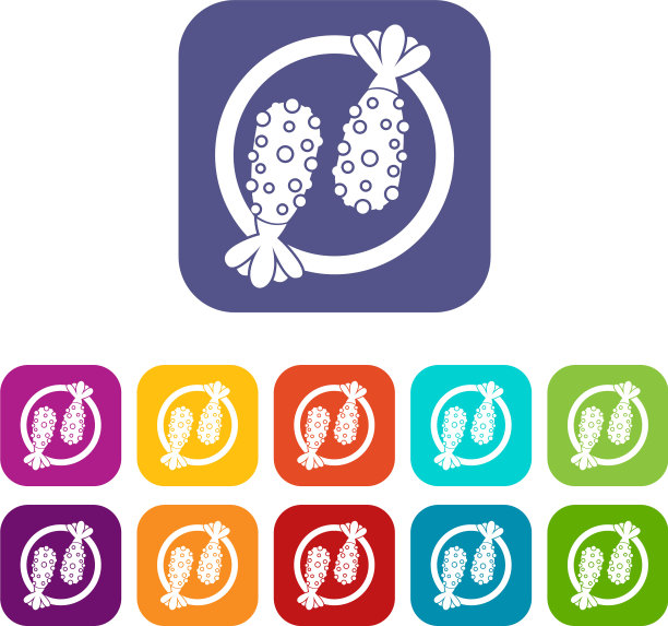 亚洲食物的图标一成不变图片下载