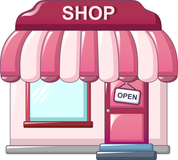 粉色街头商店卡通风格的图标图片下载