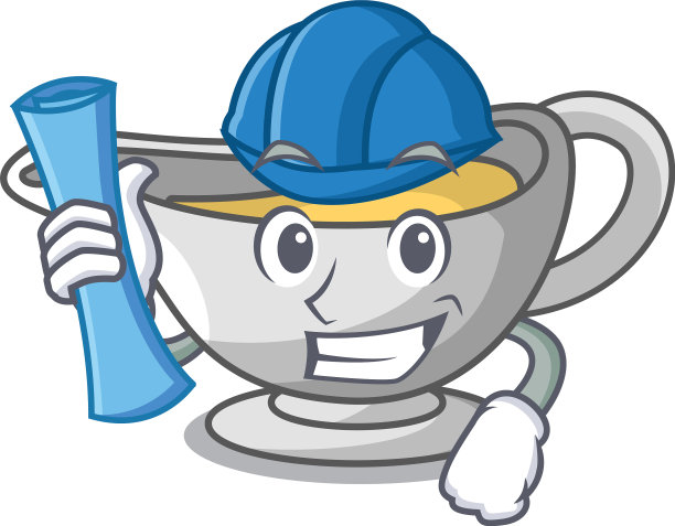 建筑师用美味的奶酪调味船卡通图片下载
