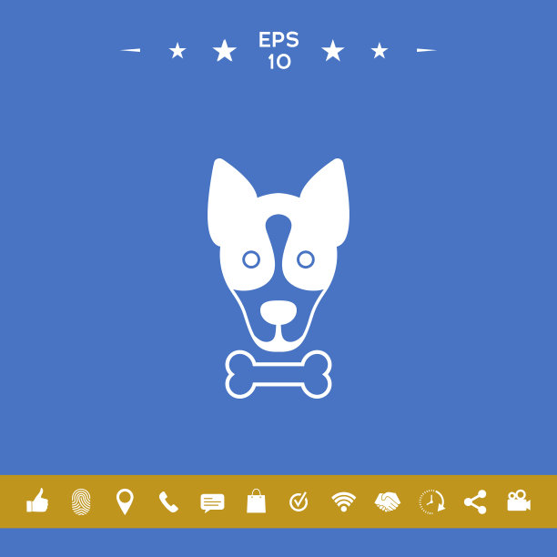 狗与骨标志标志保护标志图标图片下载