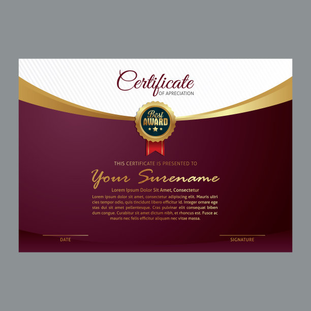 优雅的证书模板图片下载